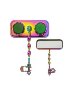 Rectangle Flat Twisted Mirror Oil Slik Green Reflectors.